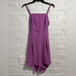 Pink Lily Purple Lined Romper Tie in Back M